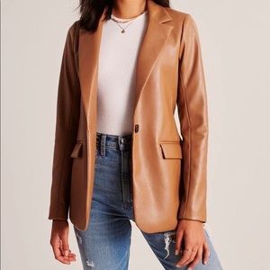 A&F Faux Leather Blazer (brand new)